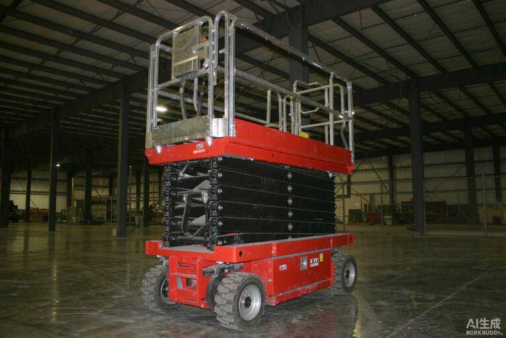 Red Dingli scissor lift aerial work platform